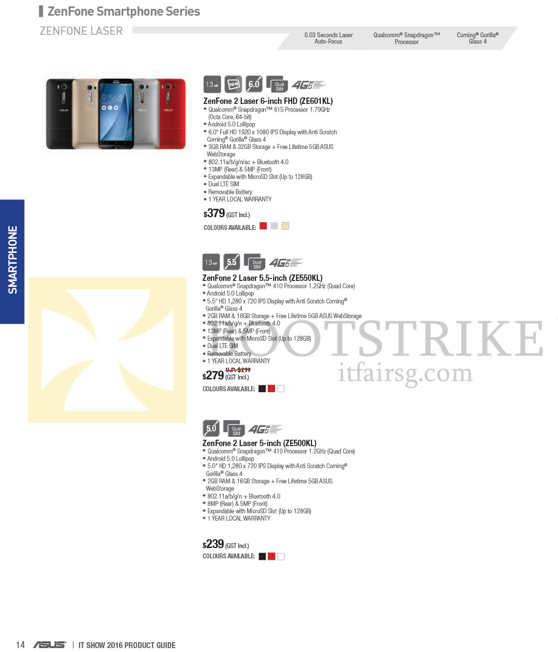 IT SHOW 2016 price list image brochure of ASUS Smartphones Zenfone 2 ZE601KL, ZE550KL, ZE500KL
