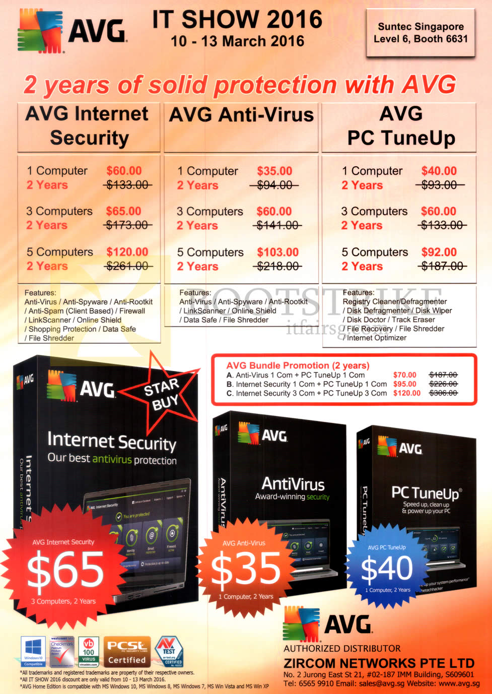 IT SHOW 2016 price list image brochure of AVG Internet Protection AVG Internet Security, Anti-Virus, PC TuneUp