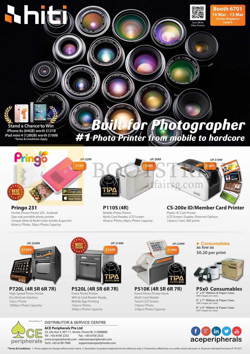 IT SHOW 2016 price list image brochure of Ace Peripherals Photo Printers HiTi Pringo Pocket P110S, S420i, P720L, P520L, P510K, CS 200e