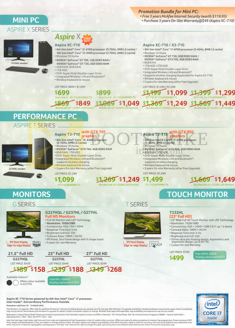 IT SHOW 2016 price list image brochure of Acer Desktop PCs, Monitors, Aspire X, T, Series, G, T Series