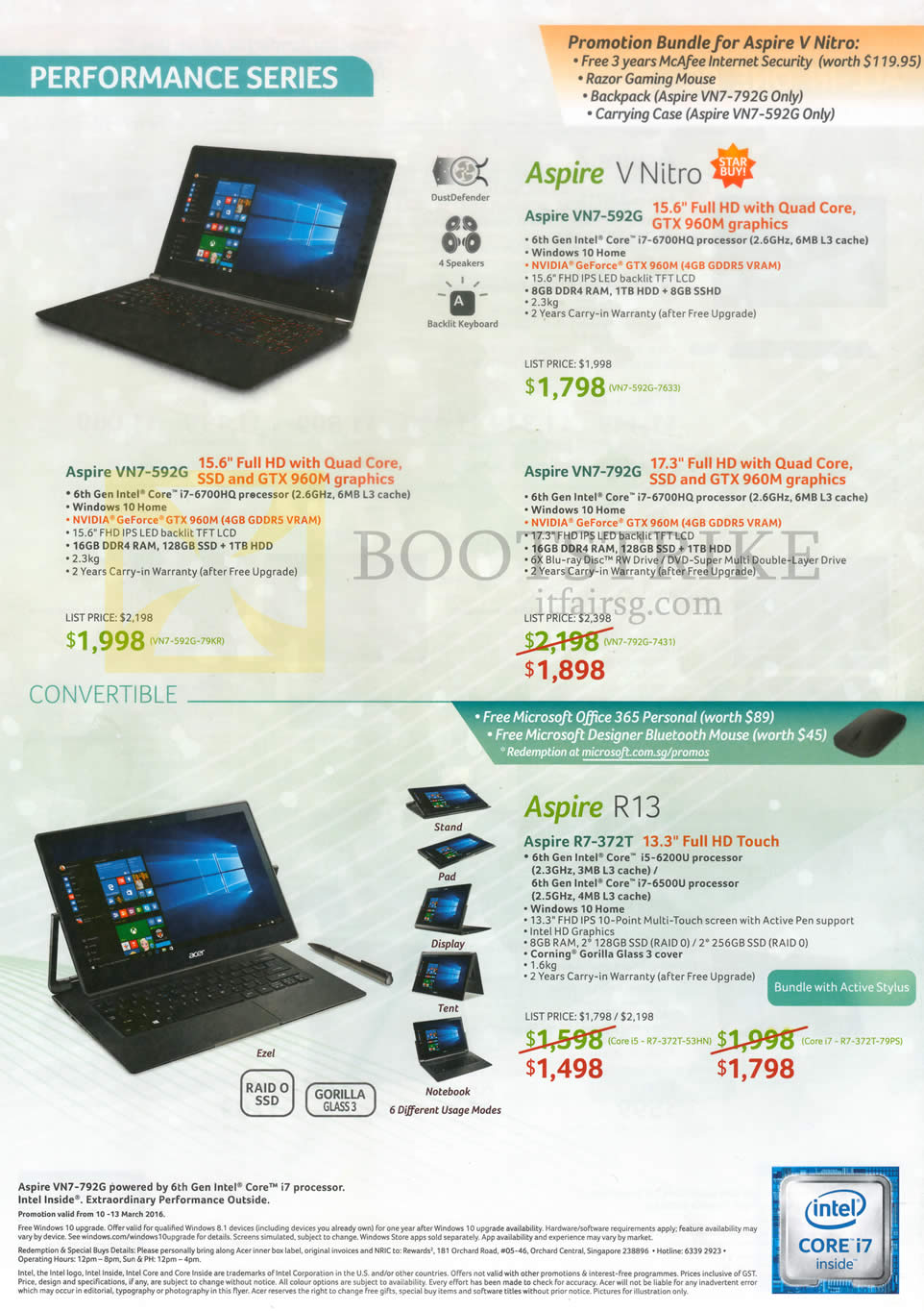 IT SHOW 2016 price list image brochure of Acer Notebooks Performance Series Aspire V Nitro, R13