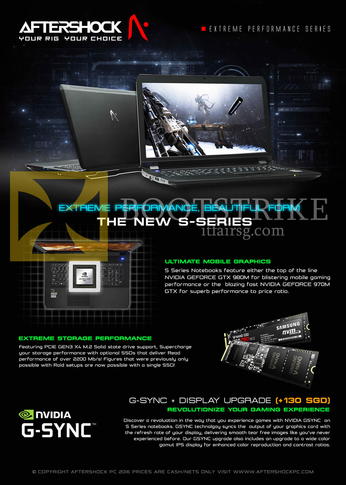 IT SHOW 2016 price list image brochure of Aftershock Notebooks S-Series Features