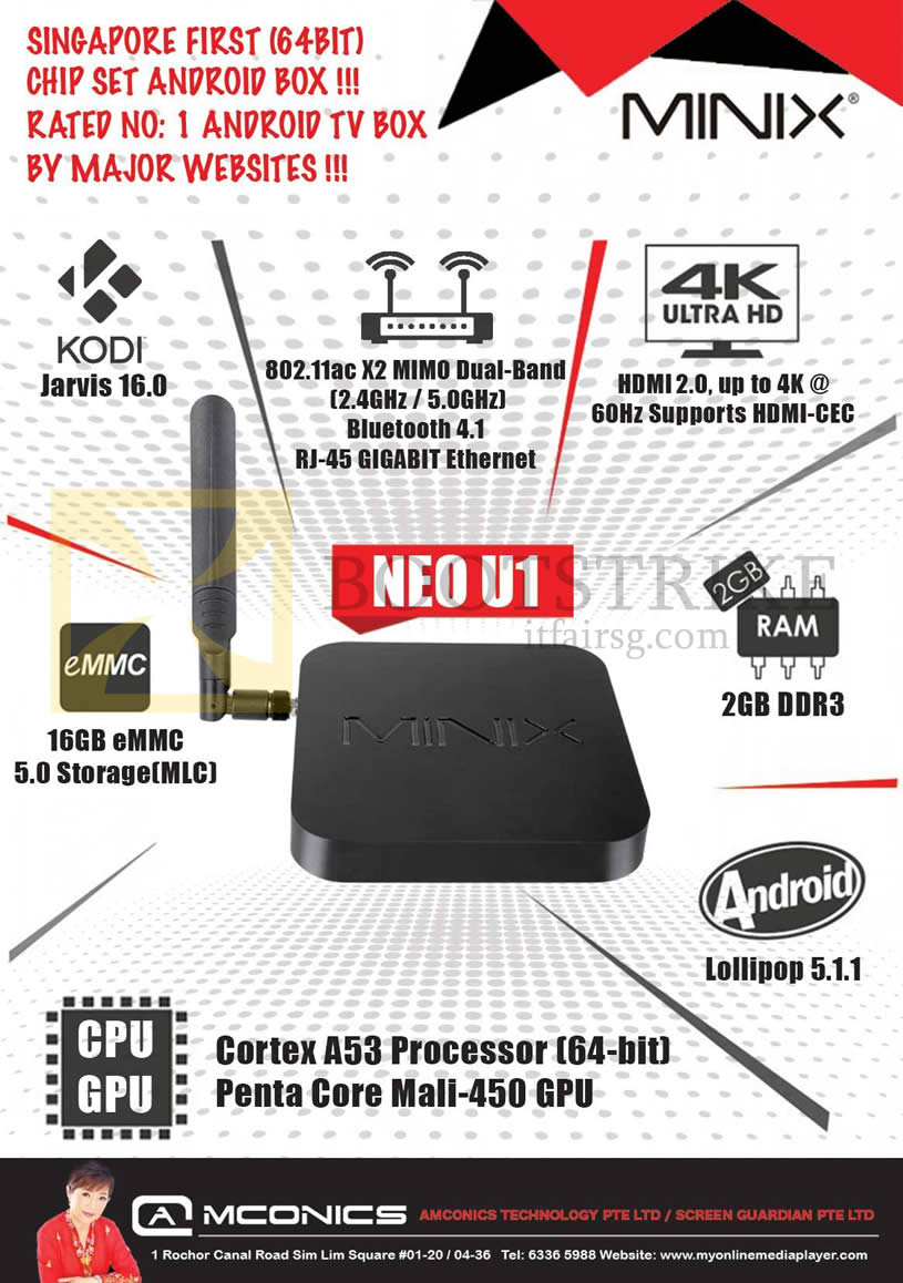 IT SHOW 2016 price list image brochure of Amconics Minix Neo U1 Android Box