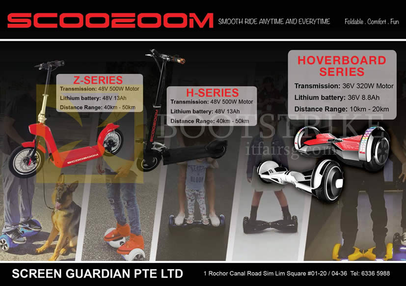 IT SHOW 2016 price list image brochure of Amconics Screen Guardian Scoozoom Z, H, Hoverboard Series