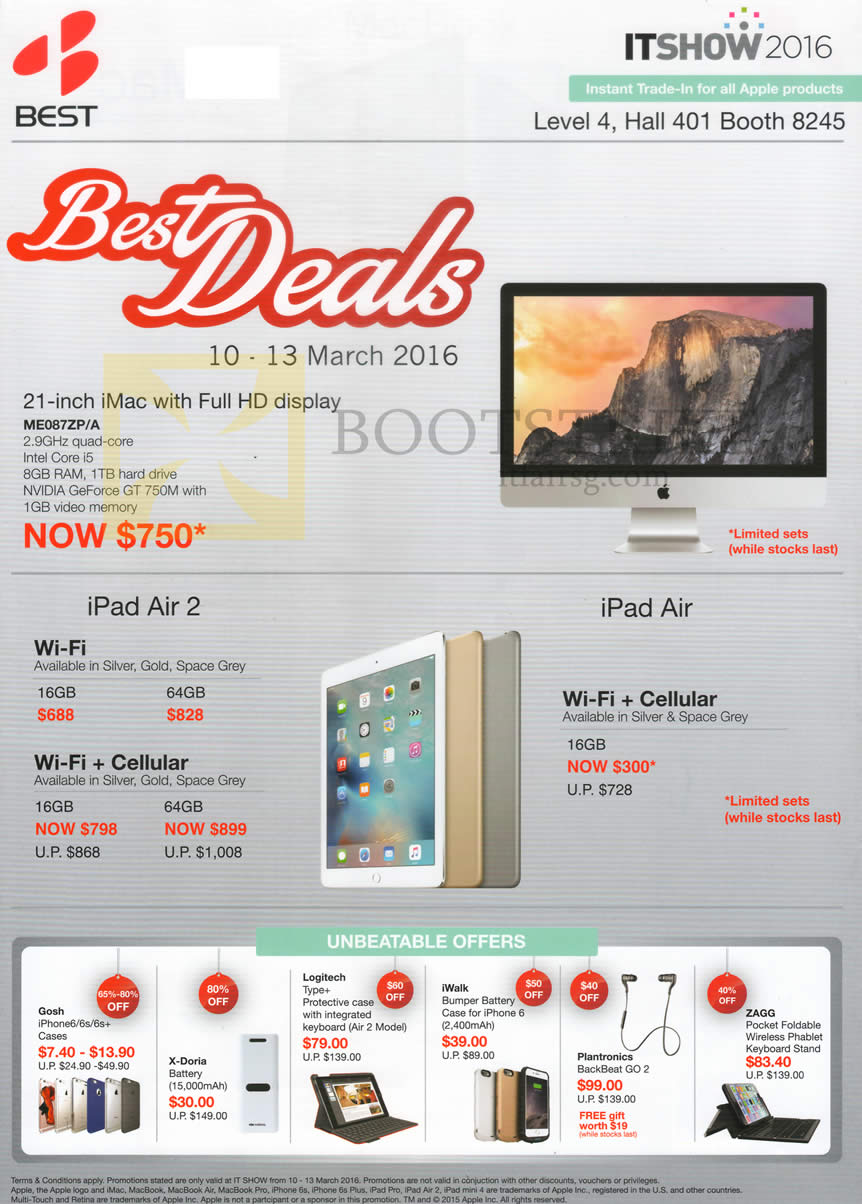 IT SHOW 2016 price list image brochure of Best Denki Apple IMac Desktop PC, IPad Air 2 Tablets, IPad Air