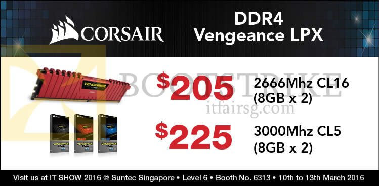 IT SHOW 2016 price list image brochure of Convergent Corsair DDR4 Vengeance LPX