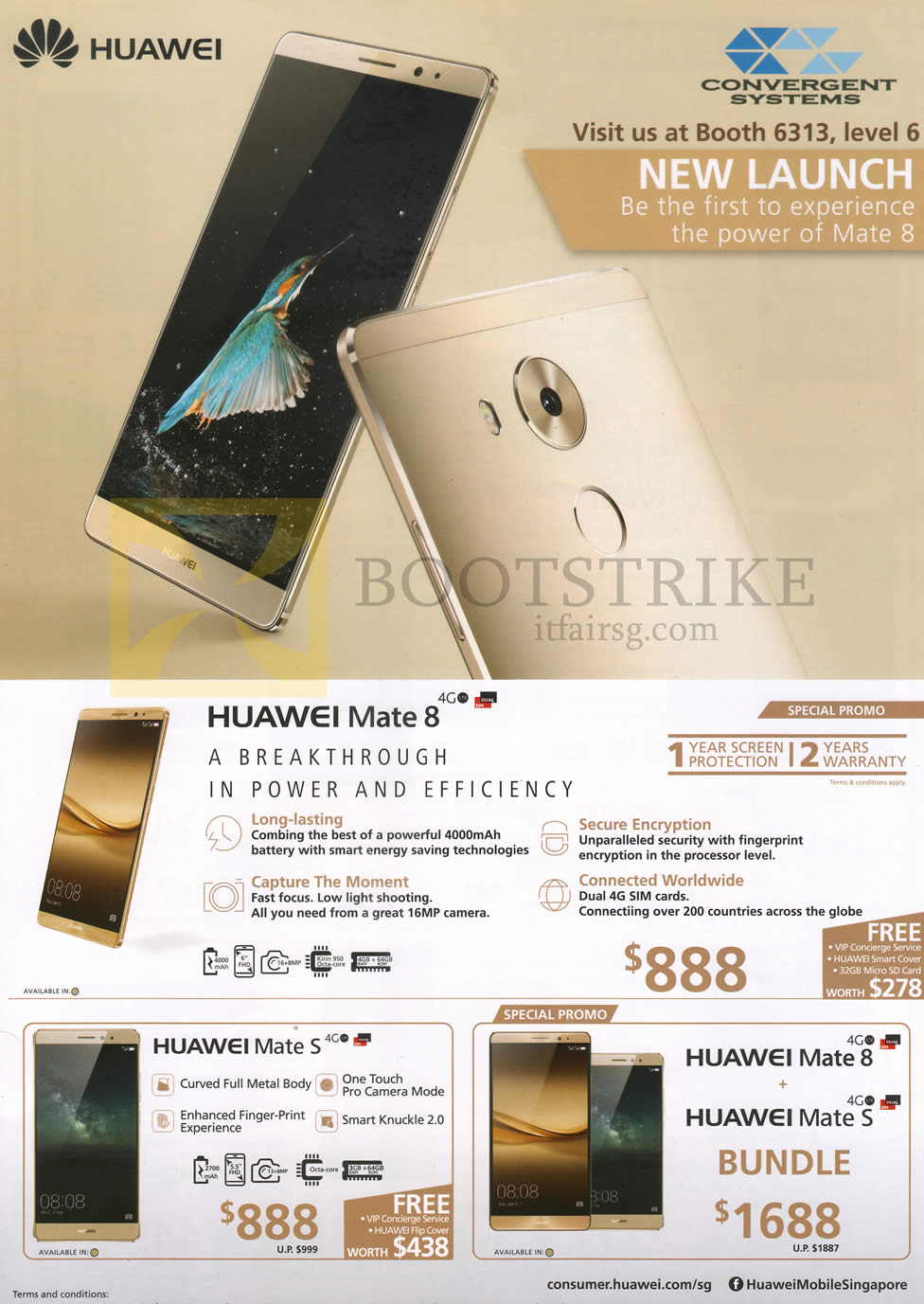 IT SHOW 2016 price list image brochure of Convergent Huawei Mobile Phones Mate 8, S