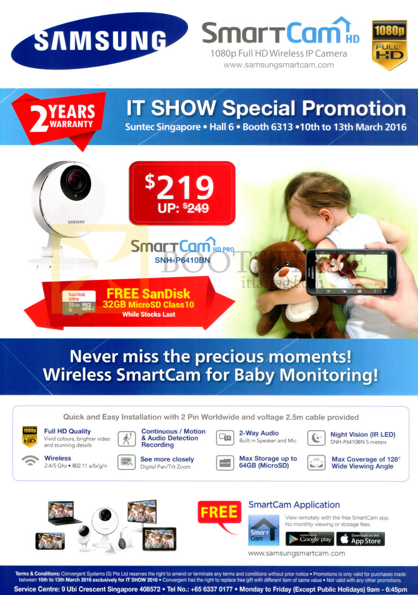 IT SHOW 2016 price list image brochure of Convergent Samsung SmartCam IPCam SNH-P6410BN