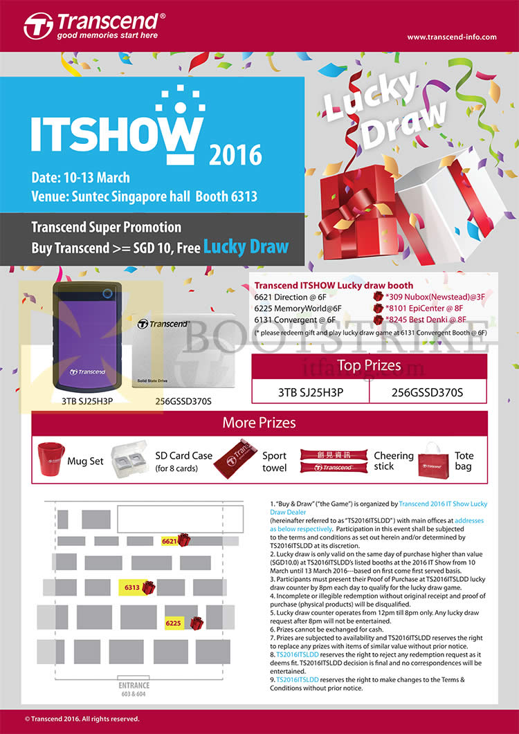 IT SHOW 2016 price list image brochure of Convergent Transcend IT Show Lucky Draw Prizes