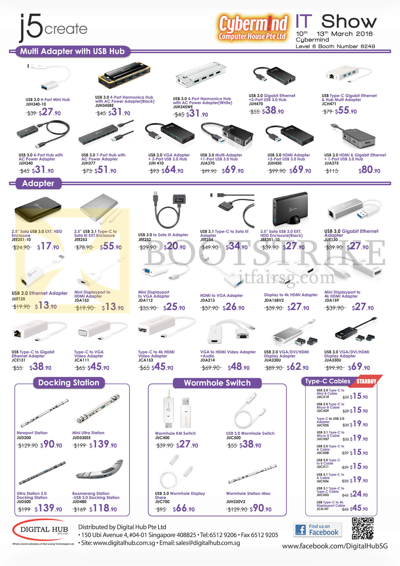 IT SHOW 2016 price list image brochure of Cybermind J5 Create Accessories Multi Adapter, Adapters, Docking Stations, Wormhole Switches, Type C Cables