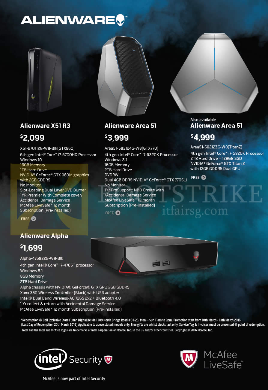 IT SHOW 2016 price list image brochure of Dell Alienware Desktop PCs X51 R3, Area 51, Alpha
