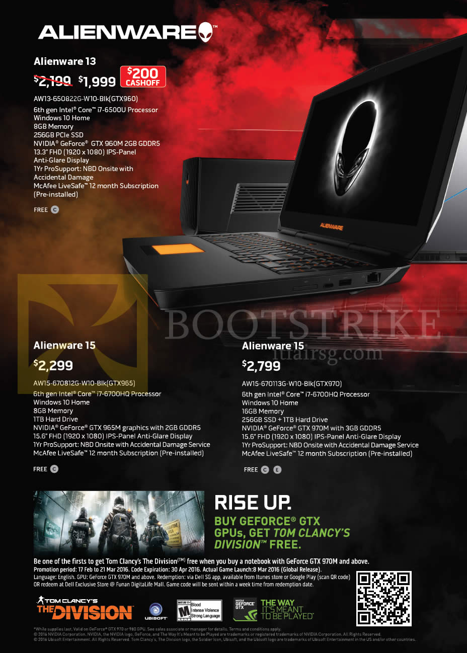 IT SHOW 2016 price list image brochure of Dell Alienware Notebooks 13, 15