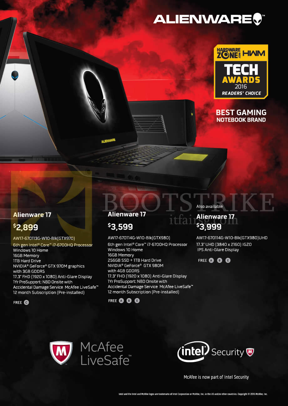 IT SHOW 2016 price list image brochure of Dell Alienware Notebooks 17