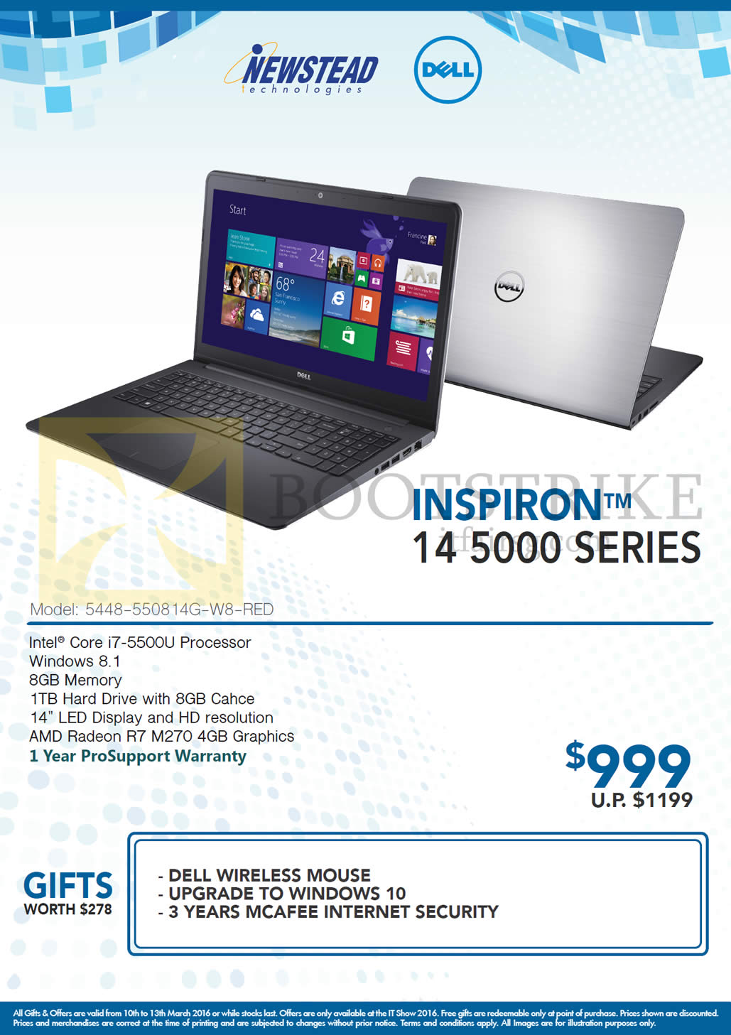 IT SHOW 2016 price list image brochure of Dell Newstead Notebook Inspiron 14 5000 Series
