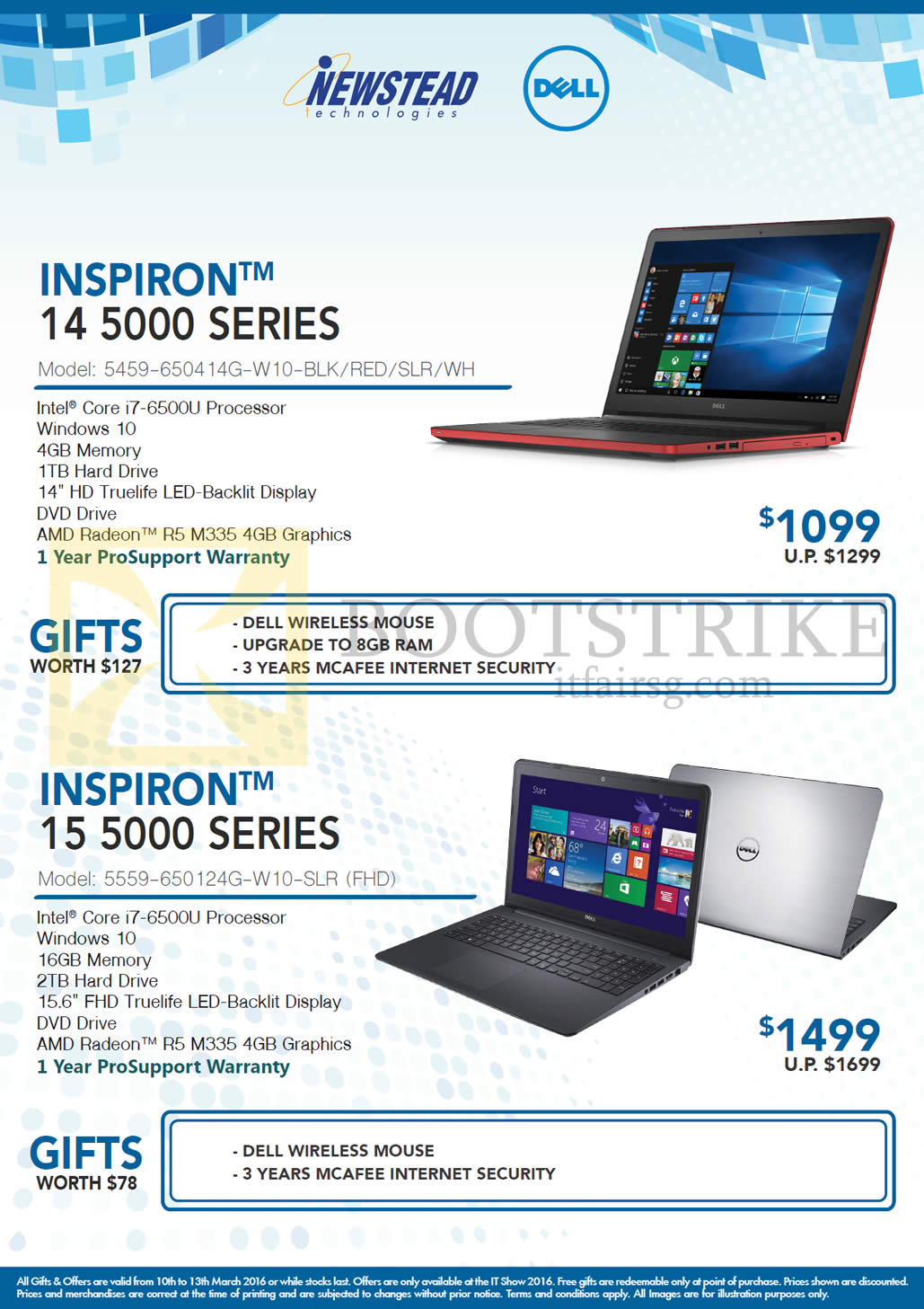 IT SHOW 2016 price list image brochure of Dell Newstead Notebooks Inspiron 14 5000, 15 5000 Series