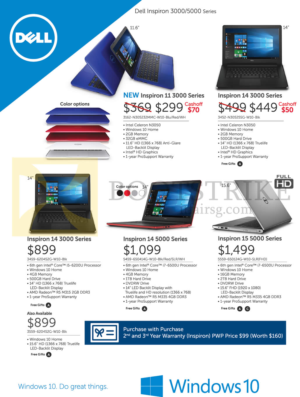 IT SHOW 2016 price list image brochure of Dell Notebooks Inspiron 11 3000, 14 3000, 14 5000, 15 5000 Series