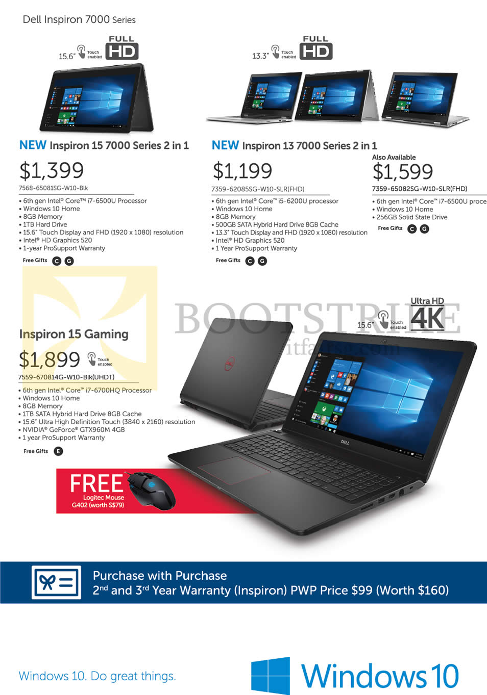 IT SHOW 2016 price list image brochure of Dell Notebooks Inspiron 15 7000, 13 7000, 15 Gaming Series