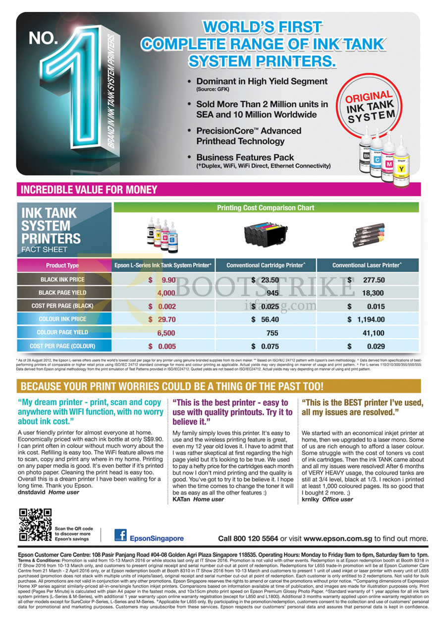 IT SHOW 2016 price list image brochure of Epson Printers Ink Tank System