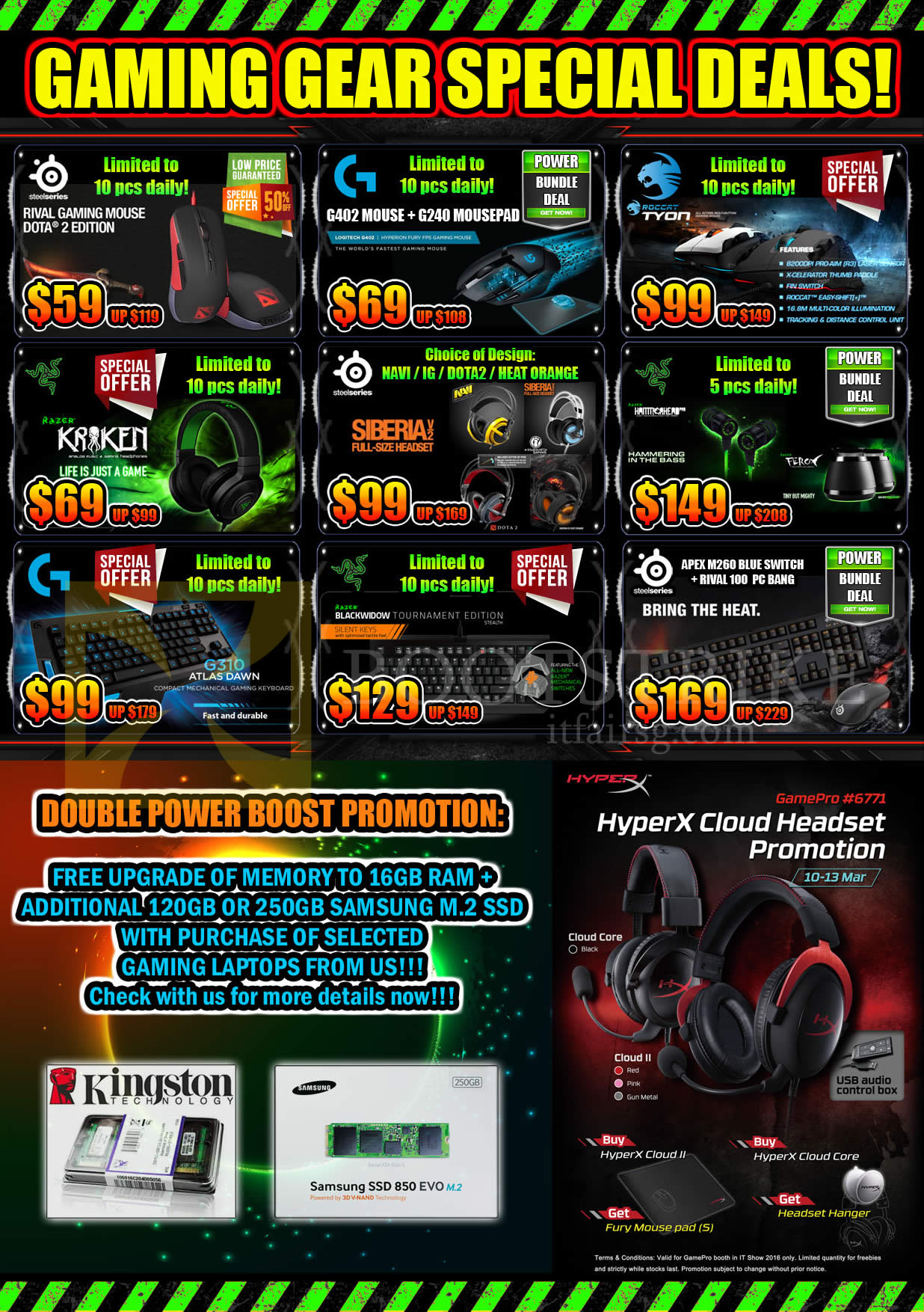 IT SHOW 2016 price list image brochure of Gamepro Gamex Mouse, Headset, Keyboards, Razer, Steelseries, Roccat, Logitech