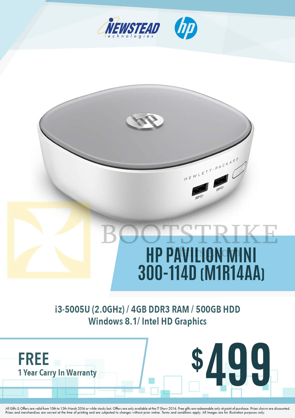 IT SHOW 2016 price list image brochure of HP Newstead Desktop PC Pavilion Mini 300-114D M1R14AA