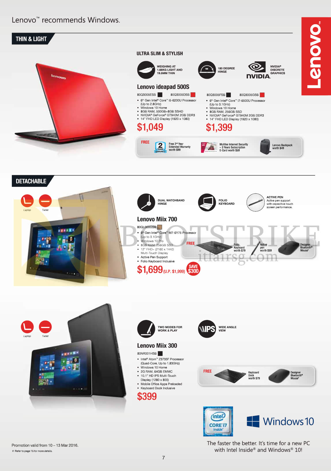 IT SHOW 2016 price list image brochure of Lenovo Notebooks Ideapad 500S, Miix 700, Miix 300
