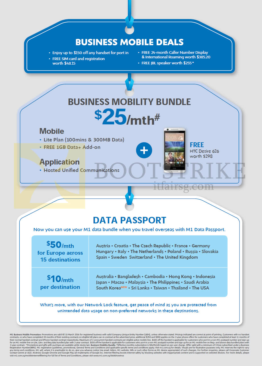 IT SHOW 2016 price list image brochure of M1 Business Mobile Deals, 25.00 Mobility Bundle, Data Passport