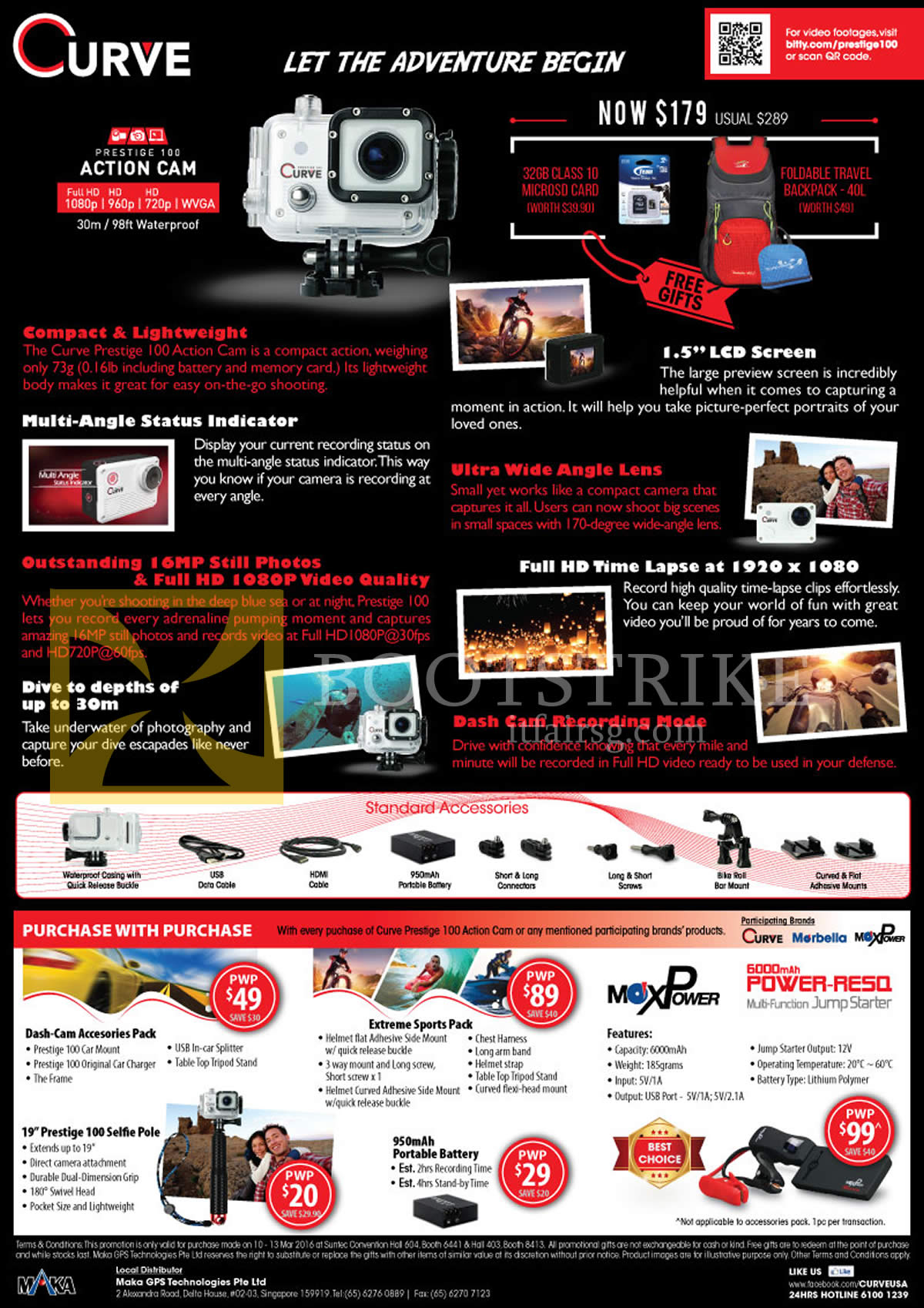 IT SHOW 2016 price list image brochure of Maka GPS Marbella Prestige 100 Action Cam, 6000mah Power RE50 Multi Function Jump Starter