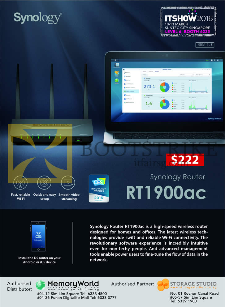 IT SHOW 2016 price list image brochure of Memory World Synology Router RT1900ac