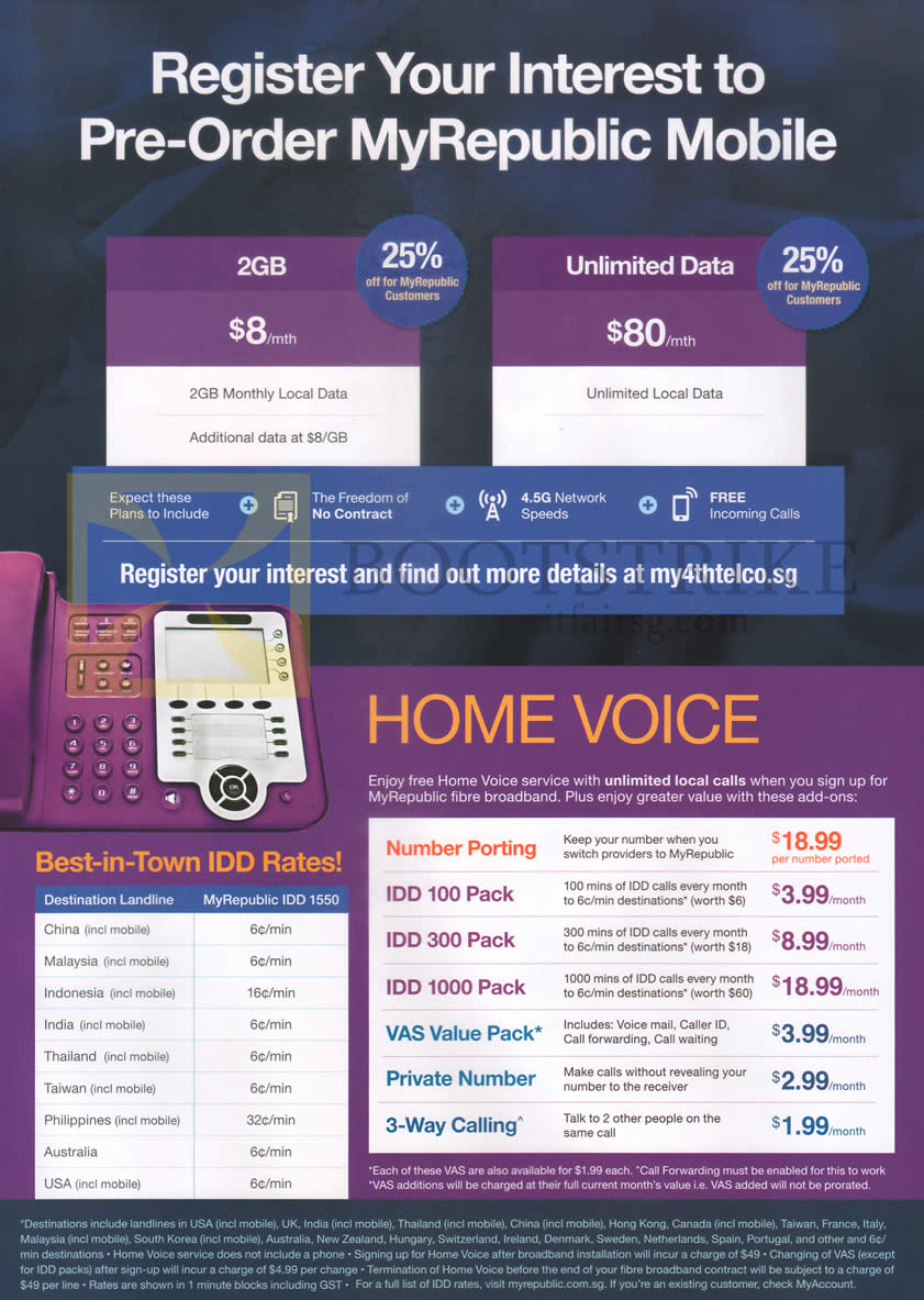 IT SHOW 2016 price list image brochure of MyRepublic Mobile Plans 2GB, Unlimited Data, Home Voice, IDD Rates
