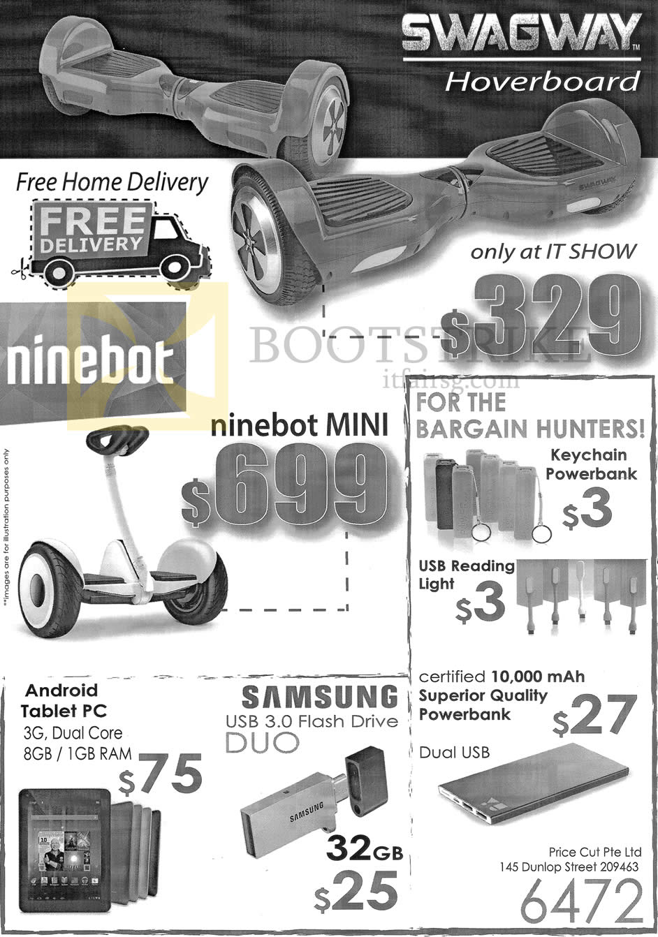 IT SHOW 2016 price list image brochure of Nasa Swagway Ninebot Mini, Android Tablet PC, Samsung Duo USB 3.0 Flash Drive