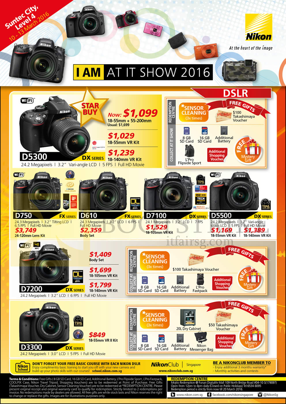 IT SHOW 2016 price list image brochure of Nikon Digital Cameras DSLR D5300, D750, D610, D7100, D5500, D7200, D3300