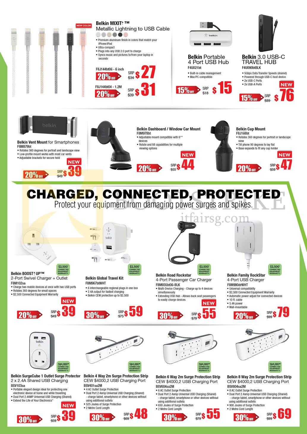 IT SHOW 2016 price list image brochure of Nubox Belkin Accessories USB Cable, USB Hub, Chargers, Charging Port, Belkin Mixit, Boost Up, Road Rockstar, Family RockStar, SurgeCube 1 Outlet