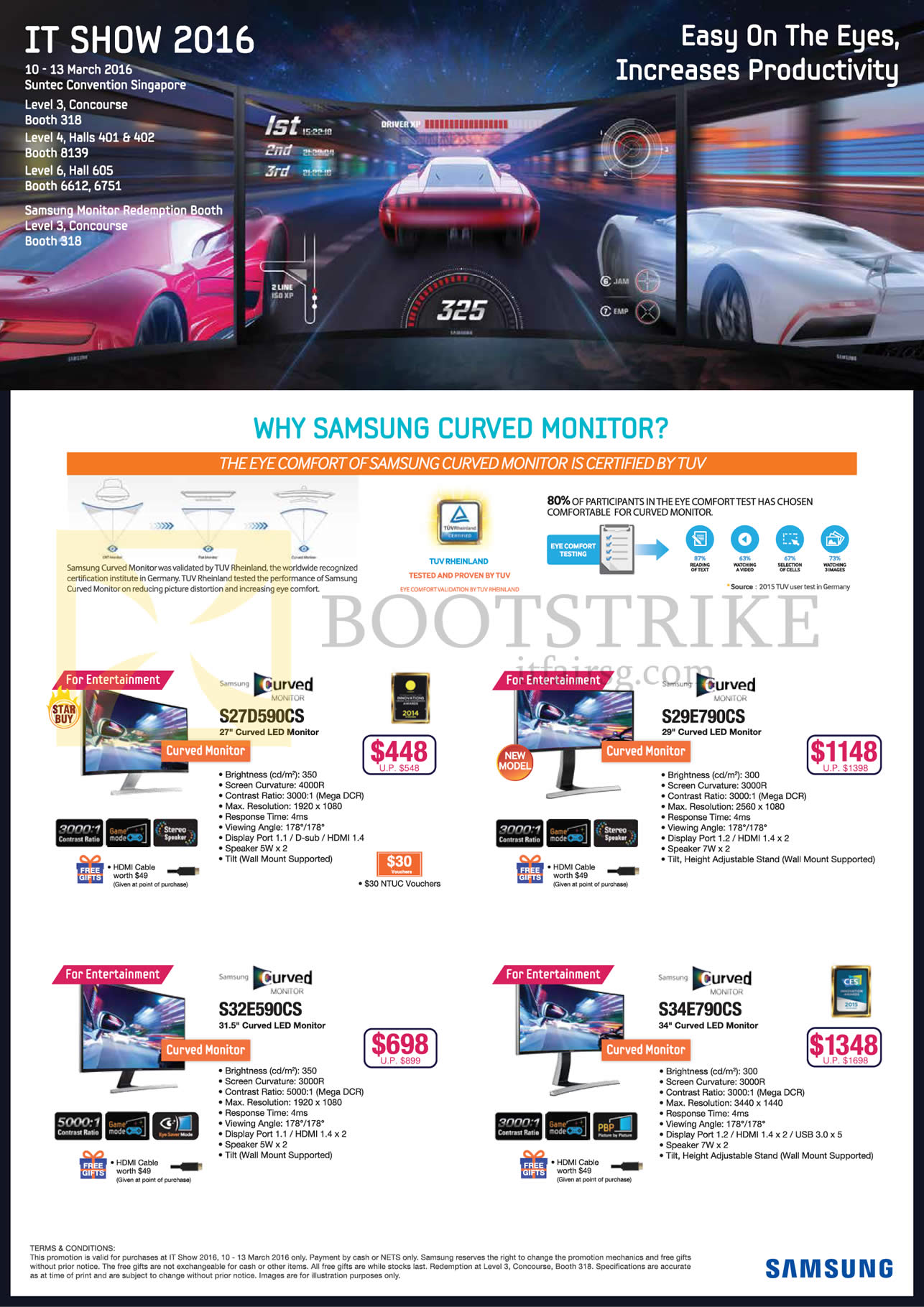 IT SHOW 2016 price list image brochure of Samsung Monitors LED Curved S27D590CS, S29E790CS, S32E590CS, S34E790CS
