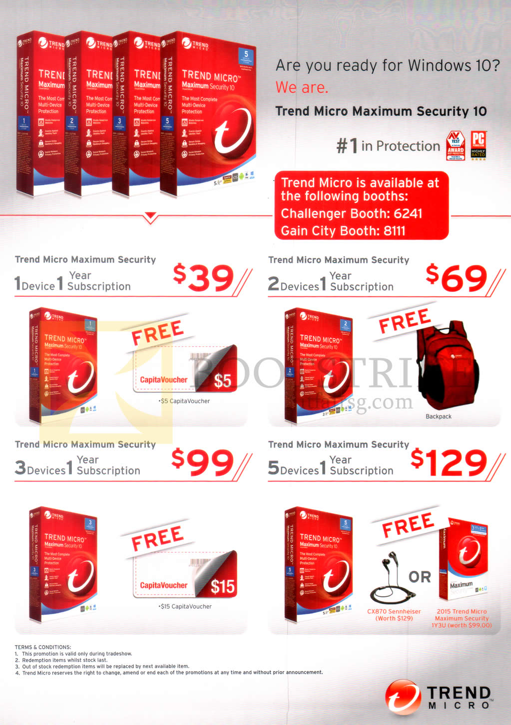 IT SHOW 2016 price list image brochure of Trend Micro Maximum Security 10 1, 2, 3, 5 Devices