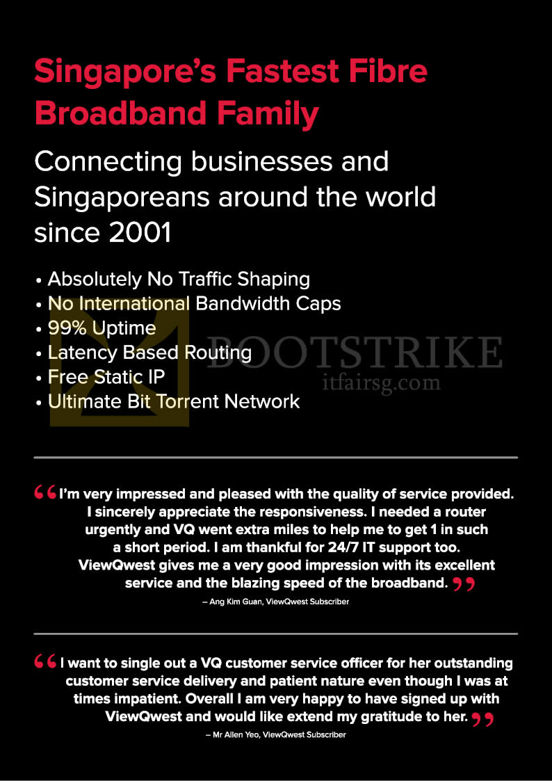 IT SHOW 2016 price list image brochure of Viewqwest Fibre Broadband Features