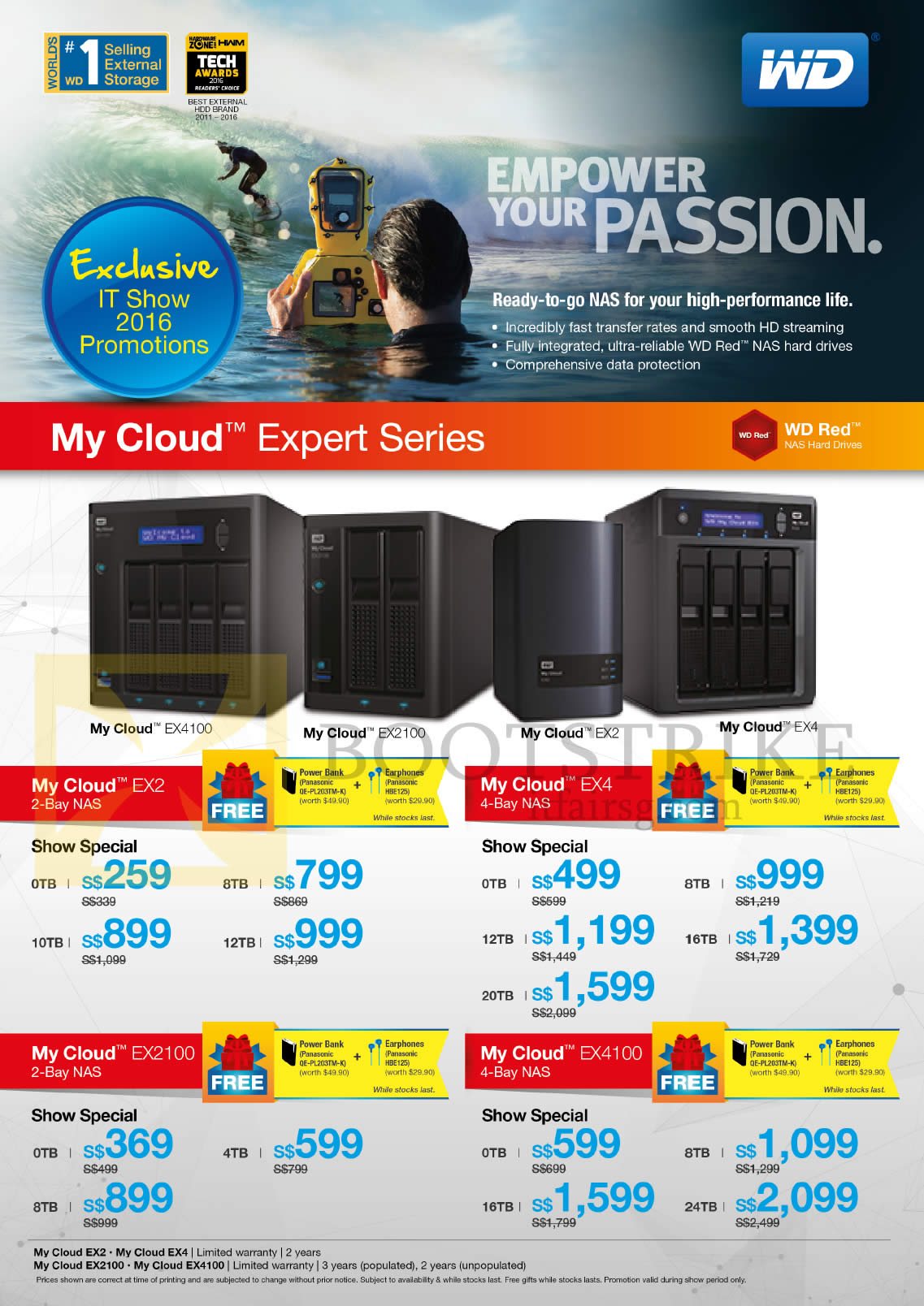 IT SHOW 2016 price list image brochure of Western Digital WD My Cloud Expert Series, EX2 2-Bay NAS, EX4 4-Bay NAS, Cloud EX2100 2-Bay NAS, EX4100 4-Bay NAS