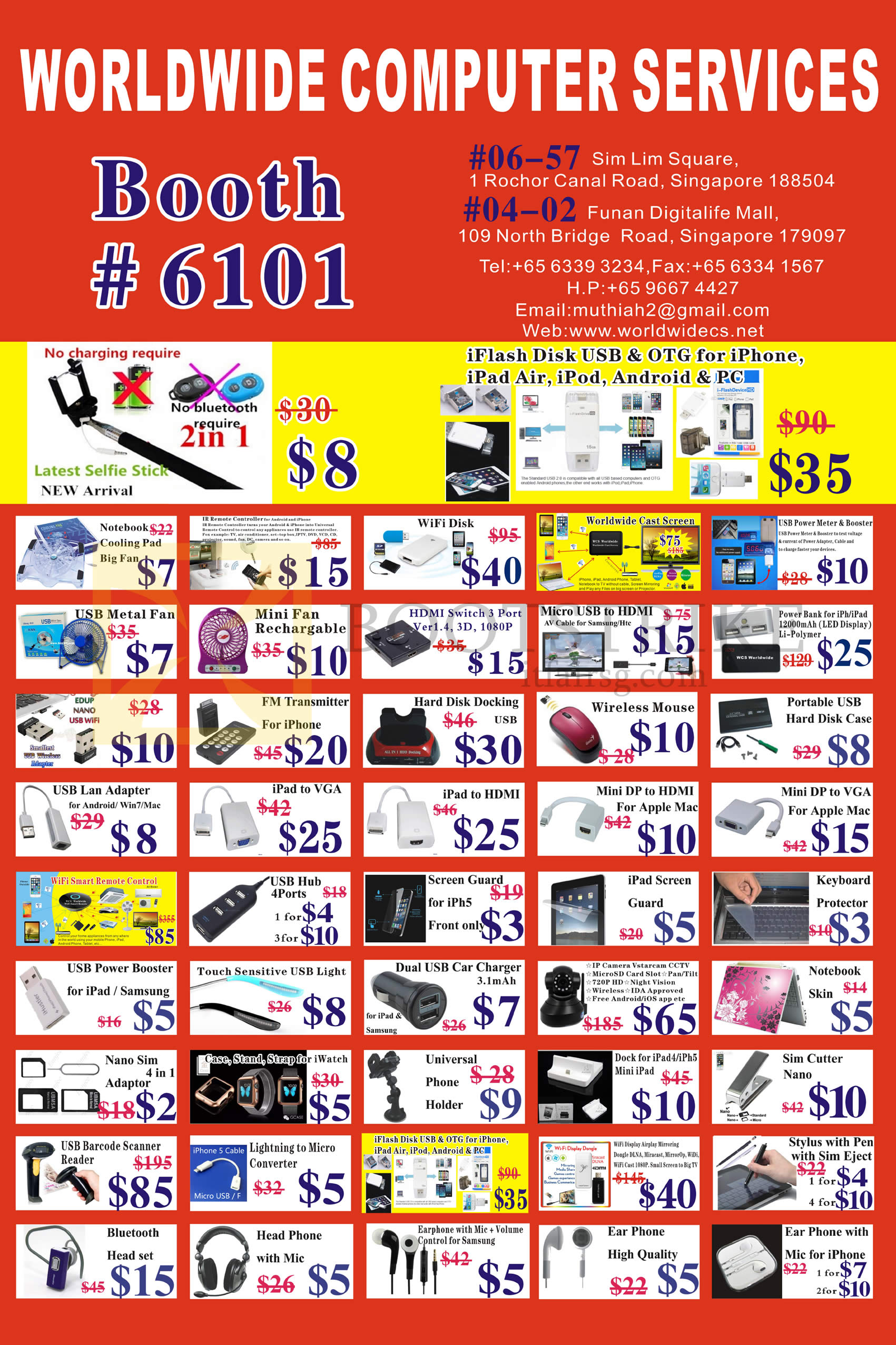 IT SHOW 2016 price list image brochure of Worldwide Computer Services Featured Offers, Accessories, USB, Cables, Charges, Adapters, Earphones