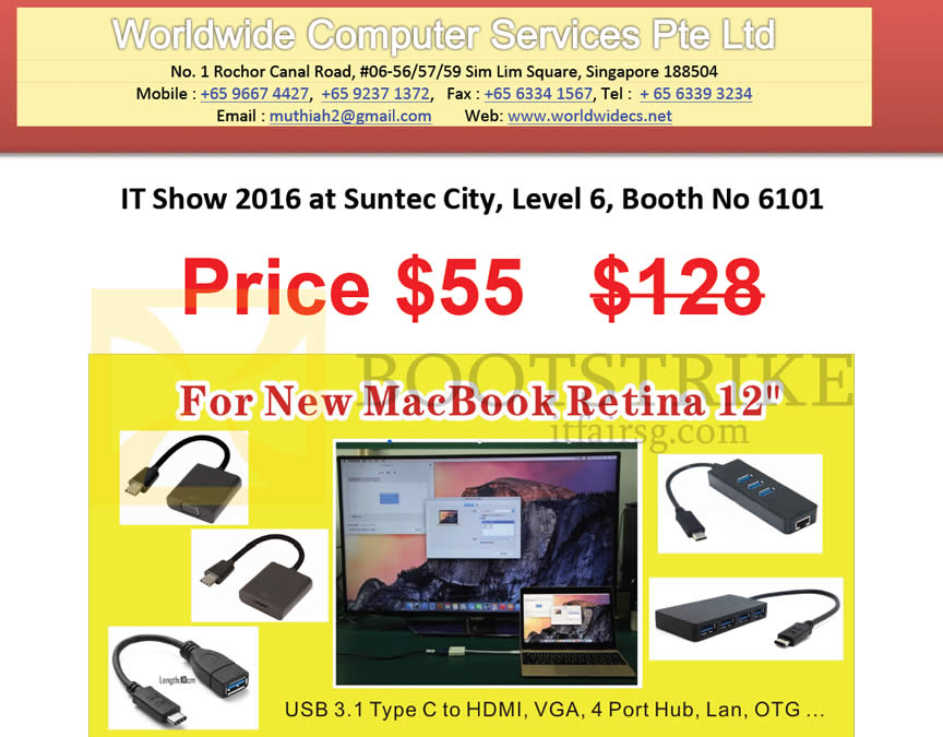 IT SHOW 2016 price list image brochure of Worldwide Computer Services USB Type C To HDMI