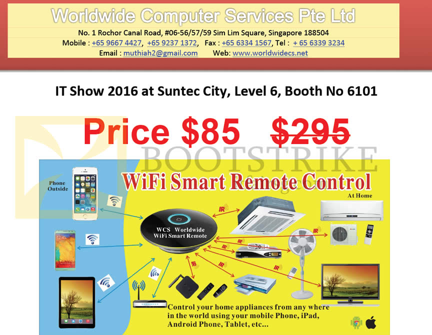 IT SHOW 2016 price list image brochure of Worldwide Computer Services Wifi Smart Remote Control