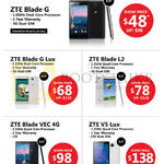 ZTE Smartphones Blade G, Lux, L2, VEC 4G, V5 Lux
