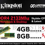 Kingston RAM DDR4 4GB, 8GB