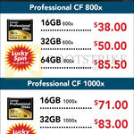 Lexar Professional CF CompactFlash 800x, 1000x, 16GB, 32GB, 64GB