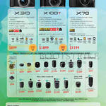 Digital Cameras X30, X100T, X70, Lenses