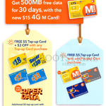 Prepaid 15.00 4G M Card Free 500MB Data, Free Topup Cards