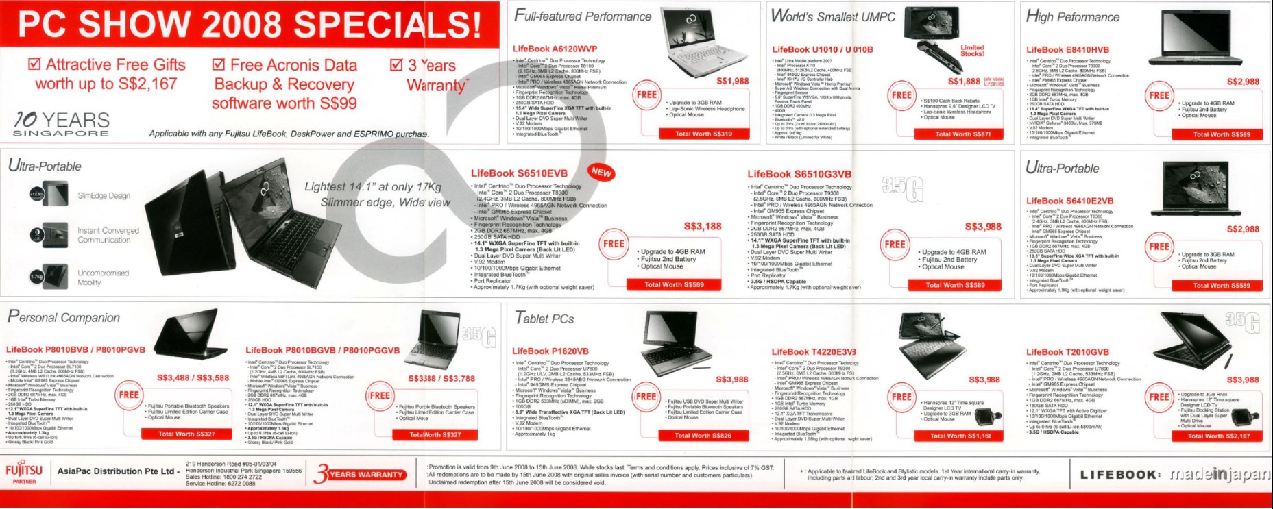 PC Show 2008 price list image brochure of Fujitsu Notebooks 2