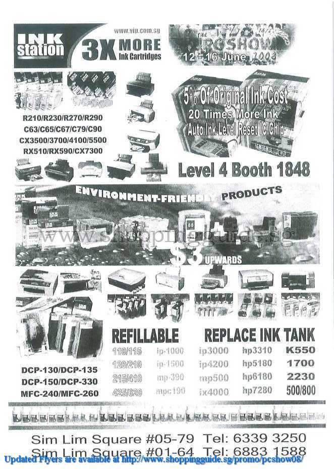 PC Show 2008 price list image brochure of Ink Station ShoppingGuide.SG-PcShow08-042