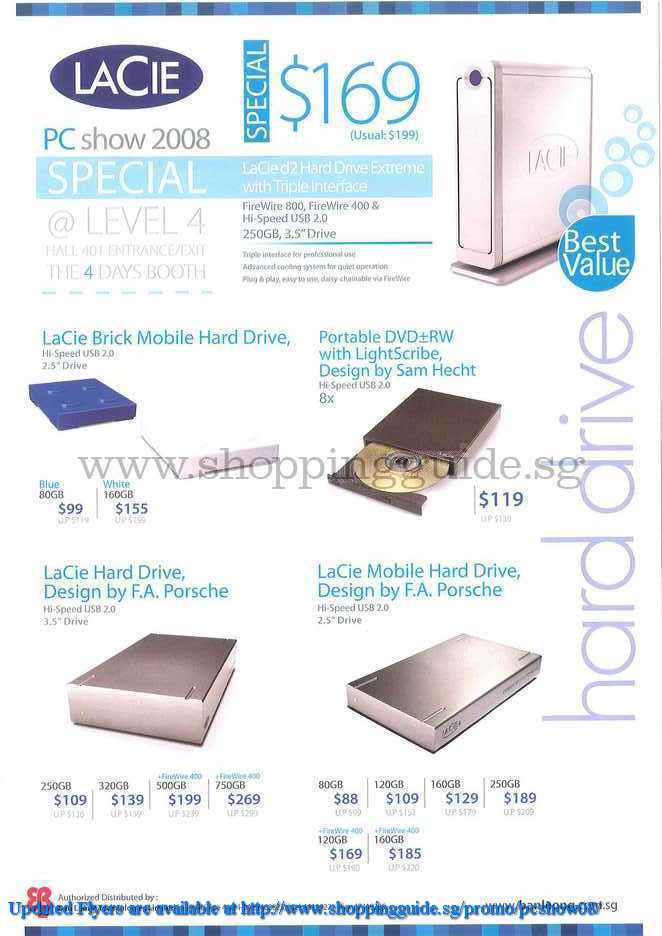 PC Show 2008 price list image brochure of Lacie ShoppingGuide.SG-PcShow08-160