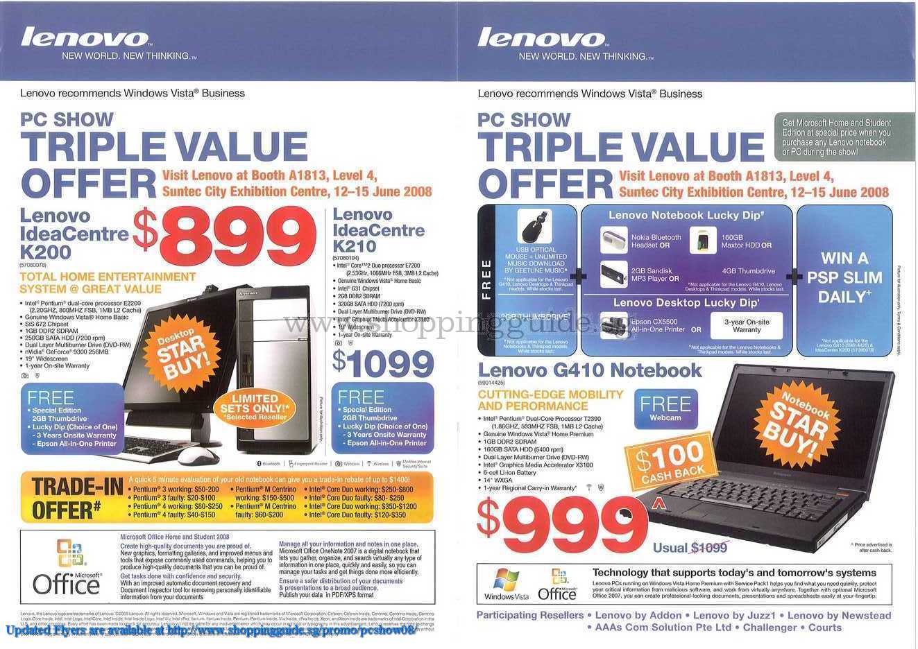 PC Show 2008 price list image brochure of Lenovo ShoppingGuide.SG-PcShow08-083
