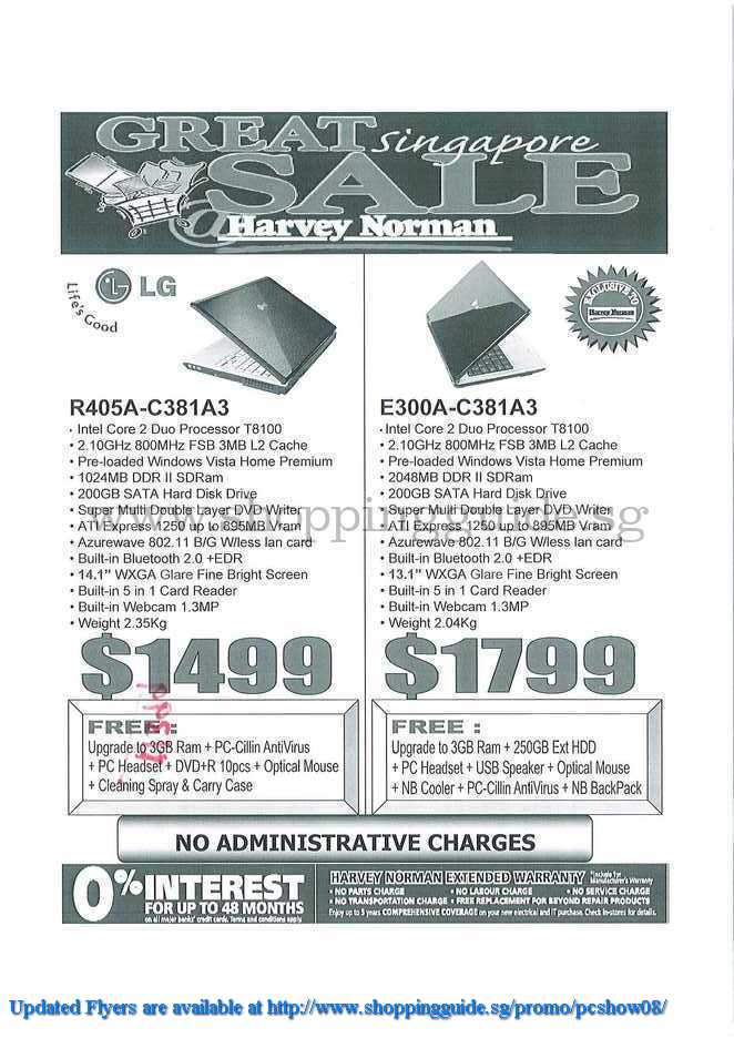 PC Show 2008 price list image brochure of Lg Harvey Norman ShoppingGuide.SG-PcShow08-071