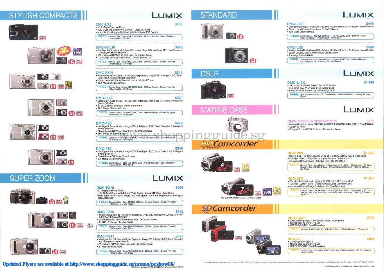 PC Show 2008 price list image brochure of Lumix Cameras Camcorders ShoppingGuide.SG-PcShow08-142